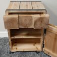 Chunky Bedside Cabinet - 1 Door - 1 Drawer - Natural - Fir Wood