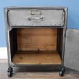 Industrial Bedside Cabinet - 1 Door - 1 Drawer - on Wheels - Metal