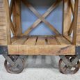 Industrial Bedside Cabinet - 1 Drawer - on Wheels - Mango Wood and Metal