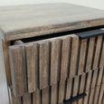 Slatted Bedside Cabinet - 3 Drawer - Rubber Wood