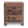 Bassano Bedside Cabinet - 3 Drawer - Natural - Recycled Wood