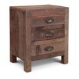 Bassano Bedside Cabinet - 3 Drawer - Natural - Recycled Wood