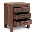 Bassano Bedside Cabinet - 3 Drawer - Natural - Recycled Wood