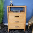 Cabinet - 3 Drawer - Natural - Rubber Wood