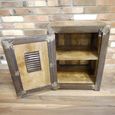 Industrial Cabinet - 1 Door - Distressed Wood and Metal