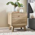Ingrid Bedside Cabinet - 2 Drawer - Natural - Oak