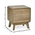 Ingrid Bedside Cabinet - 2 Drawer - Natural - Oak