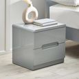 Manhattan Bedside Cabinet - 2 Drawer - Grey High Gloss