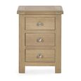 Memphis Bedside Cabinet - 3 Drawer - Limed Oak