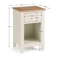 Salerno Bedside Cabinet - 1 Drawer - Ivory - Oak