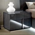 Montecarlo Bedside Cabinet - 2 Drawer - Left - Grey Koto High Gloss