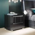 Versilia Bedside Cabinet - 2 Drawer - Black