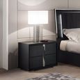 Etna Bedside Cabinet - 2 Drawer - Left - Black Pine Eco Veneer