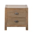 Blois Bedside Table - 2 Drawer - Natural - Pinewood