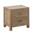 Blois Bedside Table - 2 Drawer - Natural - Pinewood