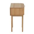 Curved Bedside Table - 1 Drawer - Fluted - Natural - Pine Wood