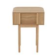 Curved Bedside Table - 1 Drawer - Fluted - Natural - Pine Wood