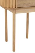 Curved Bedside Table - 1 Drawer - Fluted - Natural - Pine Wood