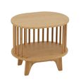 Live Bedside Table - Oval - Slatted - Natural - Bamboo Wood