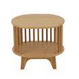 Live Bedside Table - Oval - Slatted - Natural - Bamboo Wood