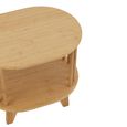 Live Bedside Table - Oval - Slatted - Natural - Bamboo Wood