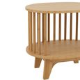 Live Bedside Table - Oval - Slatted - Natural - Bamboo Wood