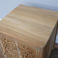 Carved Bedside Cabinet - 1 Right Door - 1 Drawer - Teak Wood
