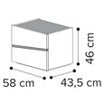 Alba Italian Bedside Cabinet - 2 Drawer - White - Carrara Marble Inlay