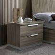 Kroma Italian Bedside Cabinet - 2 Drawer - Maxi - Venetian Grey