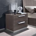 Kroma Italian Bedside Cabinet - 2 Drawer - Mini - Silver Birch