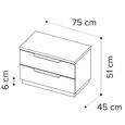 Kroma Italian Bedside Cabinet - 2 Drawer - Maxi - Venetian Grey