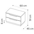 Kroma Italian Bedside Cabinet - 2 Drawer - Mini - Silver Birch