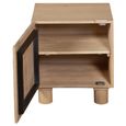 Austin Bedside Table - 1 Door - Fluted - Natural - Mango Wood