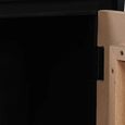 Boho Bedside Table - 1 Door - Geometric Design - Natural and Black - Mango Wood