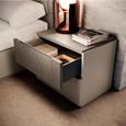 Essenza Italian Fluted Bedside Cabinet - 2 Drawer - Urban Velvet and Tabacco