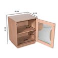 Indus Bedside Table - 1 Door - Pale Taupe - Mango Wood