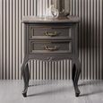 Verdi Italian Grey 2 Drawer French Style Bedside Table thumbnail
