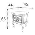 Verdi Italian Walnut 2 Drawer French Style Bedside Table thumbnail 3