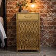 Gold Metal 1 Door 1 Drawer Bedside Cabinet thumbnail
