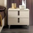 Ambra Italian Bedside Cabinet - 2 Drawer - Sand Birch