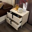 Ambra Italian Bedside Cabinet - 2 Drawer - Sand Birch