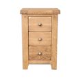 Melbourne Country Oak Bedside Cabinet - 3 Drawer - Rustic