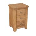 Melbourne Country Oak Bedside Cabinet - 3 Drawer - Rustic