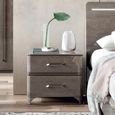 Maia Italian Bedside Cabinet - 2 Drawer - Silver Birch