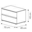 Maia Italian Bedside Cabinet - 2 Drawer - Maxi - Silver Birch
