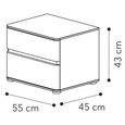 Maia Italian Bedside Cabinet - 2 Drawer - Silver Birch