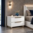 Smart Italian White 2 Drawer Mini Bedside Cabinet thumbnail