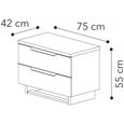 Smart Italian White 2 Drawer Maxi Bedside Cabinet thumbnail 3