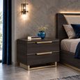 Smart Italian Walnut 2 Drawer Mini Bedside Cabinet thumbnail