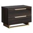 Smart Italian Walnut 2 Drawer Mini Bedside Cabinet thumbnail 2